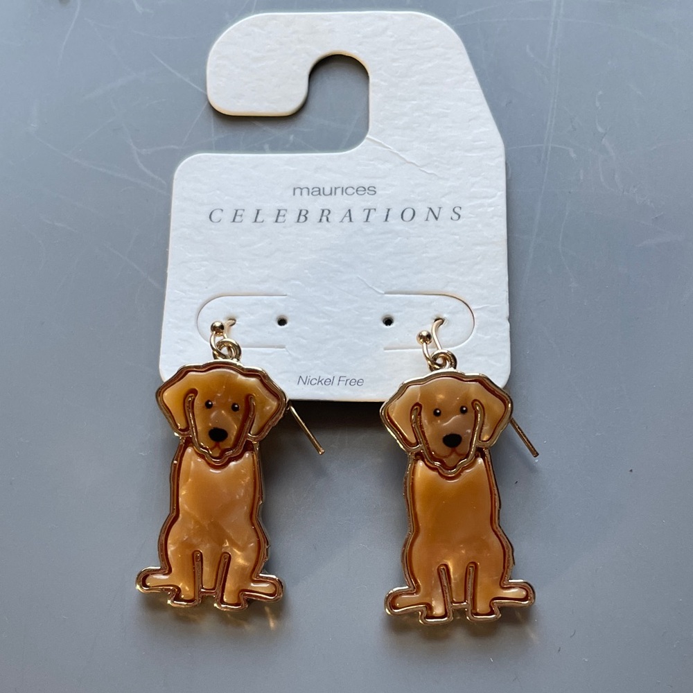 Maurices Tan Dog Earrings